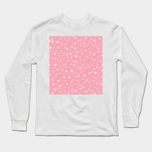 Pink and soft pink romantic stars vector background pattern.ai Long Sleeve T-Shirt